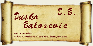 Duško Balošević vizit kartica